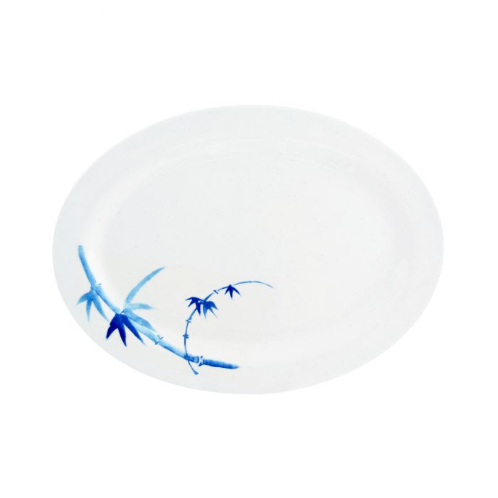 Thunder Group 2012BB, 12" X 8 5/8" PLATTER, BLUE BAMBOO, Melamine, NSF, Case Pack of 12