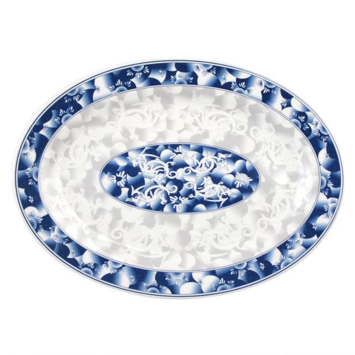 Thunder Group 2112DL, 16 OZ, 12" X 9" DEEP PLATTER, BLUE DRAGON, Melamine, NSF, Case Pack of 12