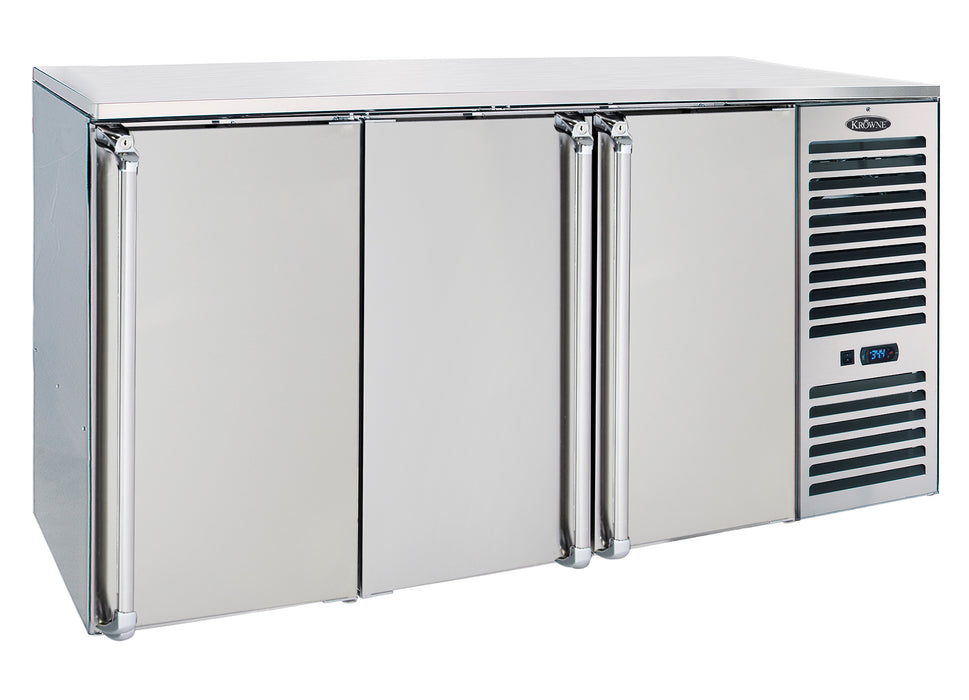 Krowne Metal, NS72R-N-GL-GL-BR, Refrigeration- Self-Contained Narrow Door Back Bar