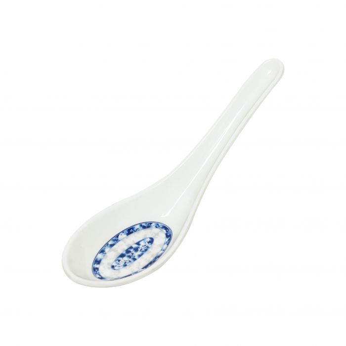 Thunder Group 7003DL, 3/4 OZ, 5 5/8" X 1 5/8" WON TON SOUP SPOON, BLUE DRAGON, Melamine, NSF, Case Pack of 60