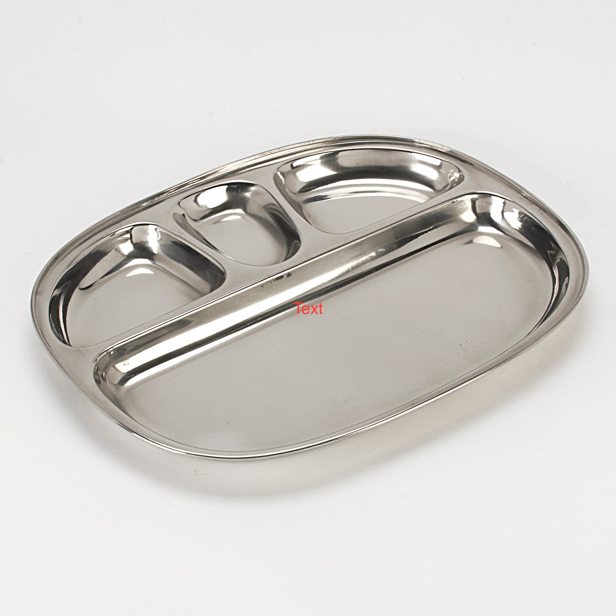 Stainless Steel Oval Shape Compartment Platter / Thali 4 portion ...