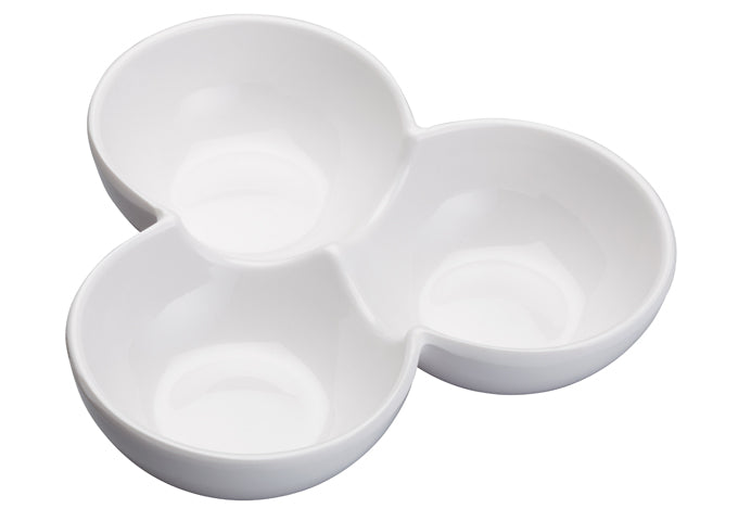 Winco WDM006-202, Akila 7" Melamine Trio Bowl, White, 24pcs/case