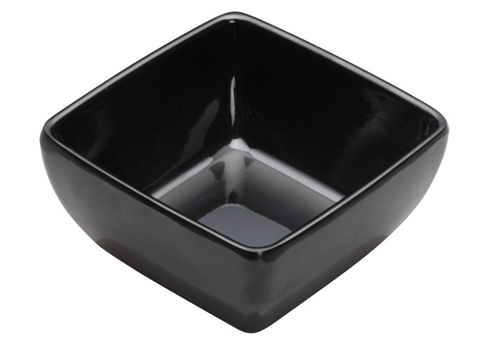 Winco WDM009-305, 10" Linza Melamine Square Bowl, Black, 6pcs/case