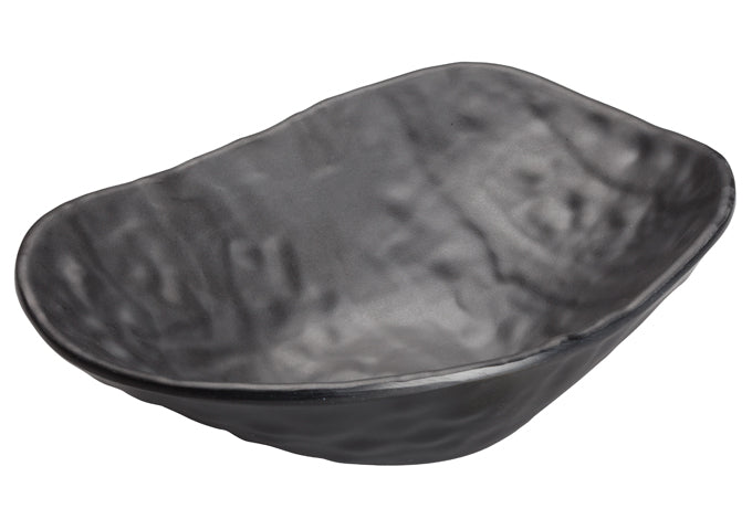 Winco WDM019-307, 10" x 6-1/4" Kaori Melamine Oval Bowl, Black, 24pcs/case