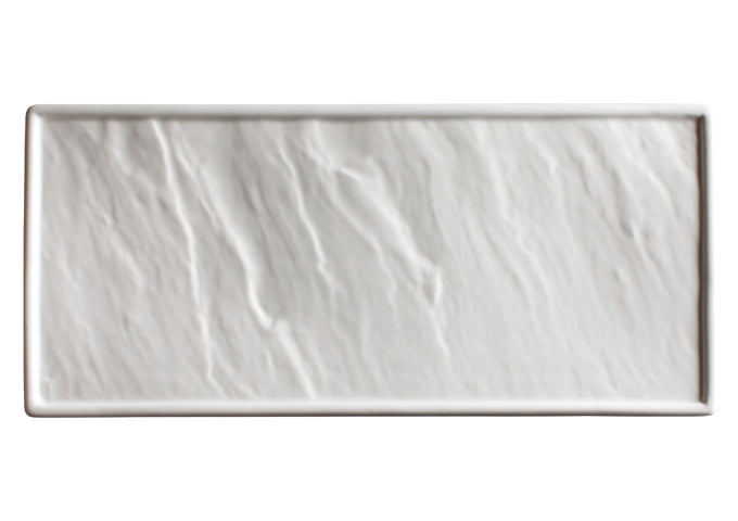 Winco WDP001-202, Ardesia Calacatta 12" x 5-1/2" Porcelain Rectangular Platter, Creamy White, 2 pcs/pk