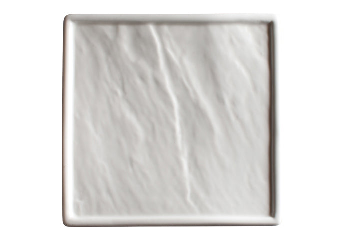 Winco WDP001-205, Ardesia Calacatta 6-7/8"Sq Porcelain Square Platter, Creamy White, 4 pcs/pack