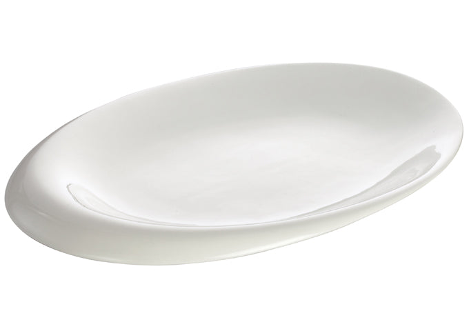 Winco WDP004-209, 10" x 7-7/8" Ocea Porcelain Oval Bowl, Creamy White, 24 pcs/case