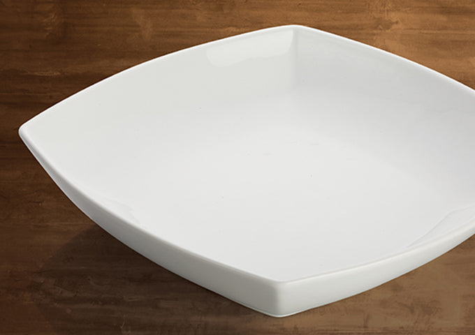 Winco WDP019-101, 10"Sq Sefton Porcelain Square Bowl, Bright White, 12 pcs/case