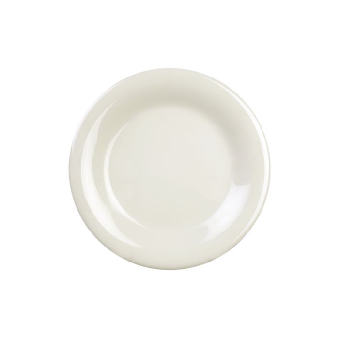 Thunder Group CR006V, 6 1/2" WIDE RIM PLATE, IVORY, Melamine, NSF, Case Pack of 12