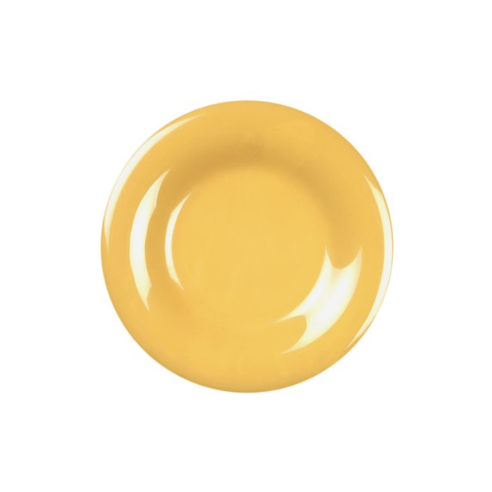 Thunder Group CR007YW, 7 5/8" WIDE RIM PLATE, YELLOW, Melamine, NSF, Case Pack of 12