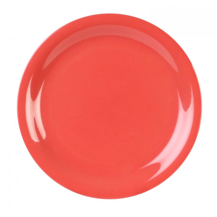 Thunder Group CR109RD, 9" NARROW RIM PLATE, ORANGE, Melamine, NSF, Case Pack of 12