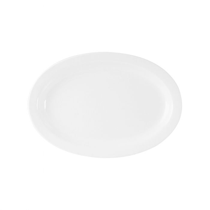 Thunder Group NS513W, 13" X 8 1/2" NARROW RIM PLATTER, NUSTONE WHITE, Melamine, NSF, Case Pack of 12