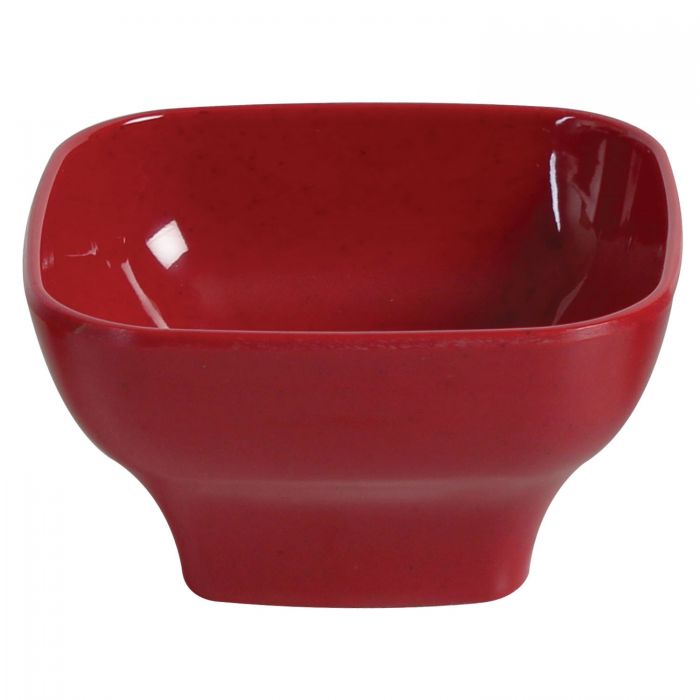 Thunder Group PS3105RD, 14 OZ, 4 3/4 X 4 3/4" ROUND SQUARE BOWL, 2 1/2" DEEP, PASSION RED, Melamine, NSF, Case Pack of 12