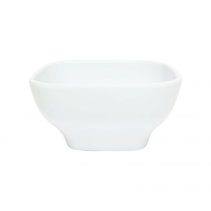 Thunder Group PS3106W, 20 OZ, 5 1/2" X 5 1/2" ROUND SQUARE BOWL, 2 3/4" DEEP, PASSION WHITE, Melamine, NSF, Case Pack of 12