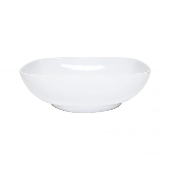 Thunder Group PS3111W, 128 OZ, 11" X 11" ROUND SQUARE BOWL, 3 1/2" DEEP, PASSION WHITE, Melamine, NSF, Case Pack of 6