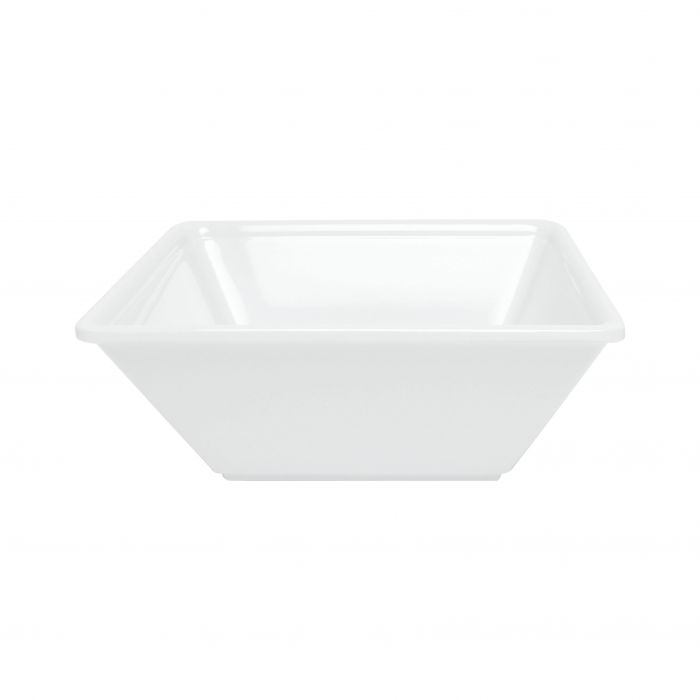 Thunder Group PS5004W, 8 OZ, 4"X4" SQUARE BOWL, 2" DEEP, PASSION WHITE, Melamine, NSF, Case Pack of 12