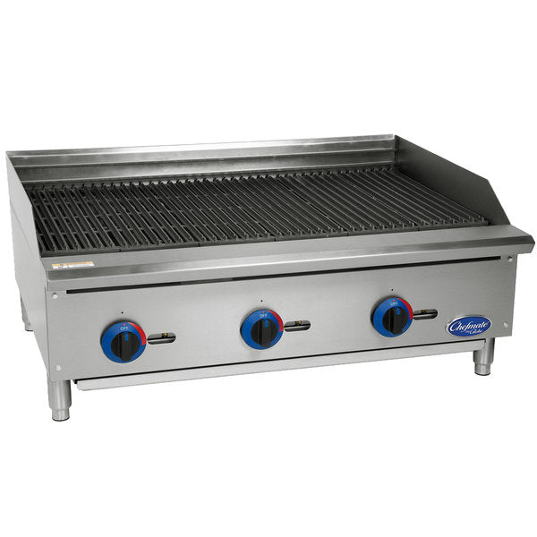 Globe C36CB-SR Chefmate 36" Economy Countertop Gas Charbroiler - 10,5000 BTU, Stainless Steel