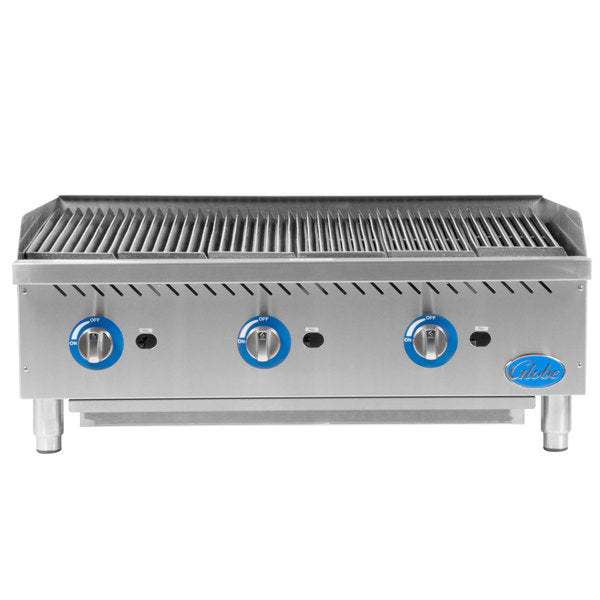 Globe GCB36G-SR 36" Gas Charbroiler with Stainless Steel Radiants, Customizable grilling - 120,000 BTU