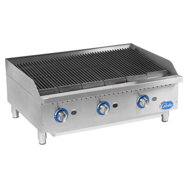 Globe GCB36G-SR 36" Gas Charbroiler with Stainless Steel Radiants, Customizable grilling - 120,000 BTU