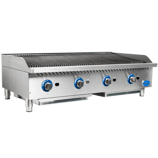 Globe GCB48G-SR 48" Gas Charbroiler with Stainless Steel Radiants, Customizable grilling - 160,000 BTU