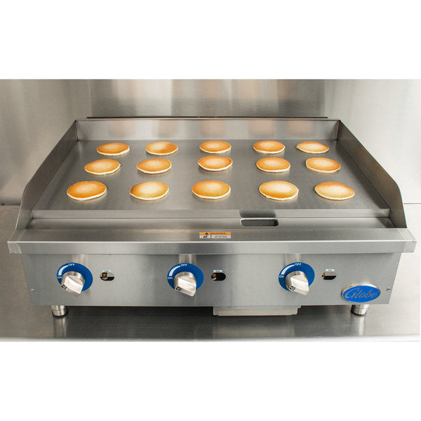 Globe GG36G 36" Countertop Gas Griddle - 90,000 BTU, Manual Control