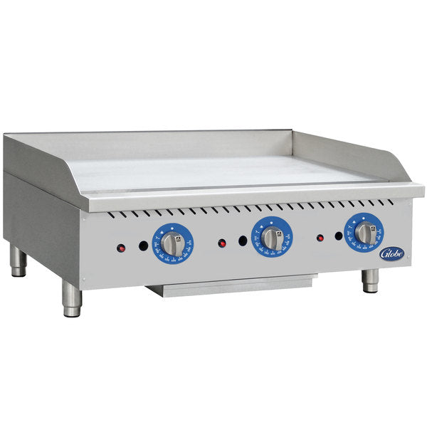 Globe GG36TG 36" Countertop Gas Griddle - 90,000 BTU, Thermostatic Controls