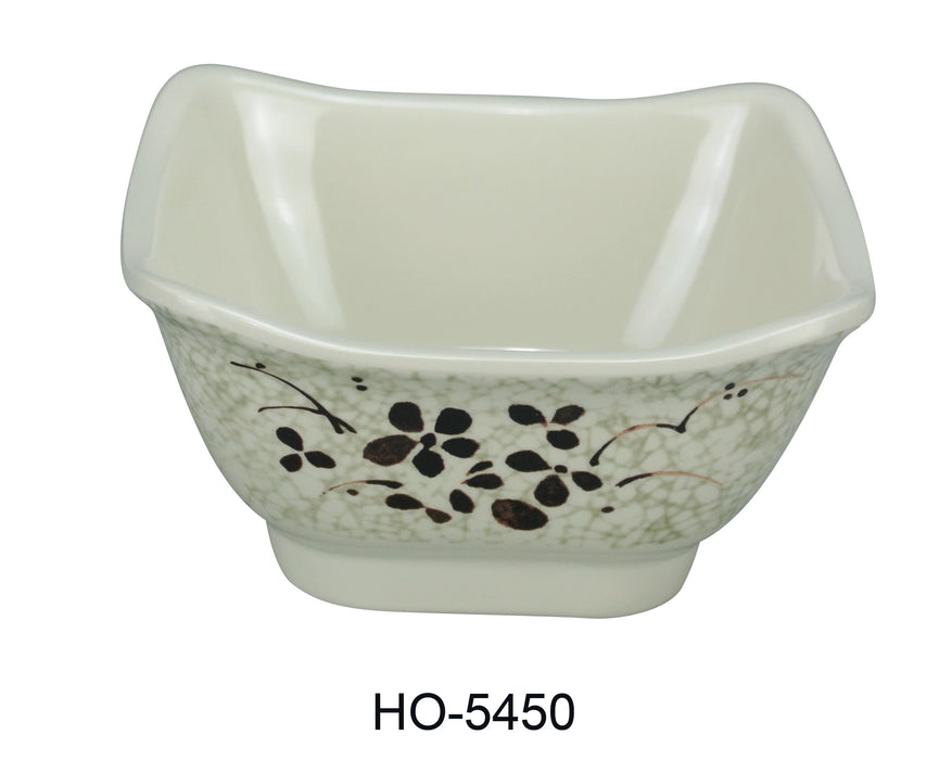 Yanco HO-5450 Honda Bowl, Square, 10 oz Capacity, 2.25″ Height, 4.75″ Width, 4.75″ Length, Melamine, Pack of 48