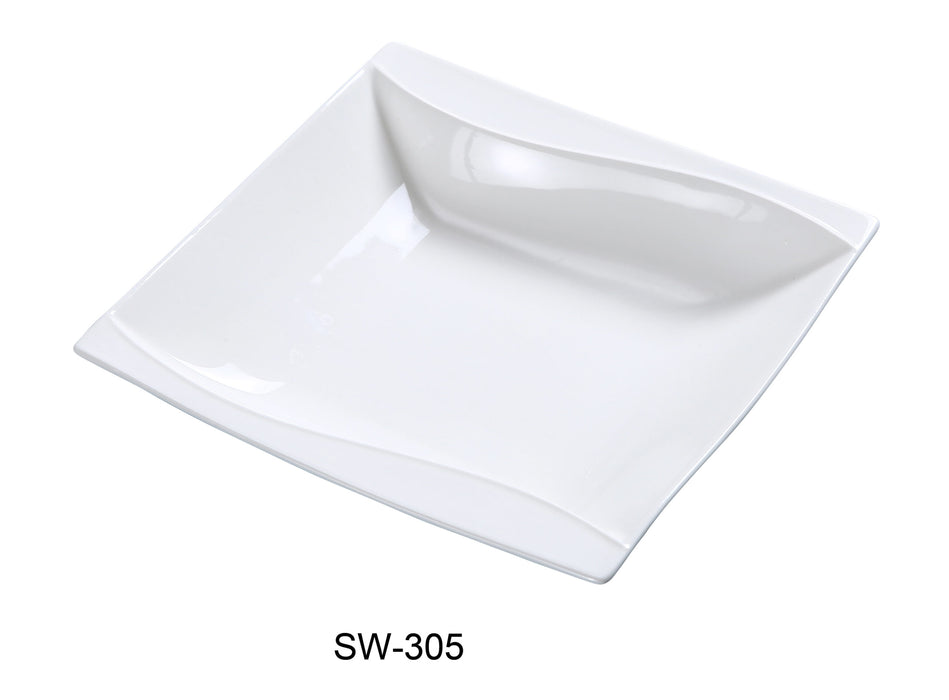 Yanco SW-305 Sea Wave 5″ Fruit Bowl, Square, 4-oz, China, Bone White, Pack of 36