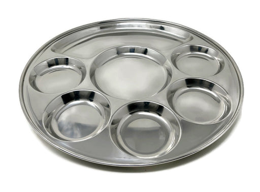 Round Stainless Steel platter with 7 compartments