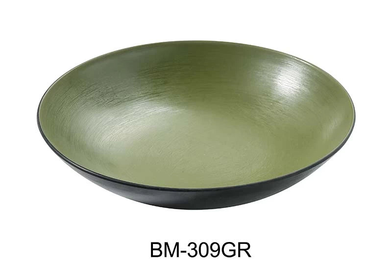 Yanco BM-309GR Birmingham – Green 9 1/2″ X 2 1/2″ SALAD / PASTA BOWL 30 OZ Melamine, Pack of 24