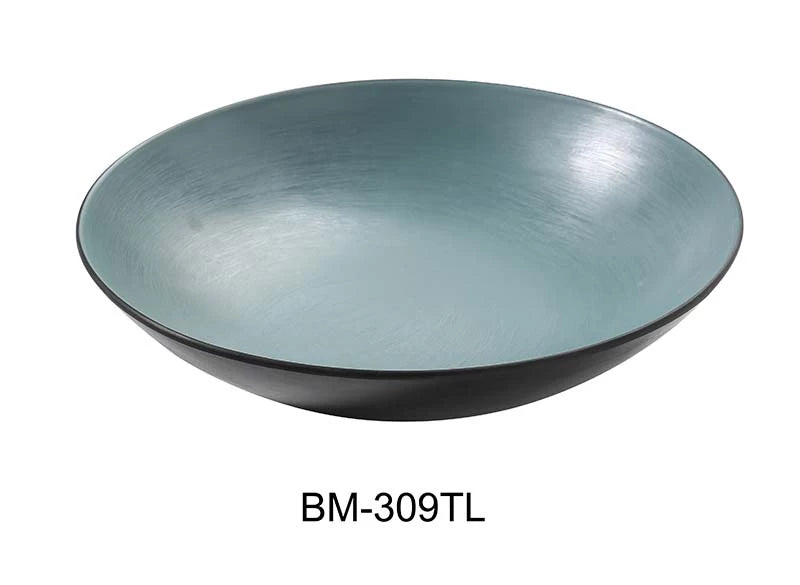 Yanco BM-309TL Birmingham – Teal 9 1/2″ X 2 1/2″ SALAD / PASTA BOWL 30 OZ Melamine, Pack of 24