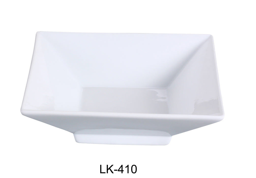 Yanco LK-410 Lion King 10.75″ Square Bowl with Foot, 64 oz Capacity, China, Bone White, Pack of 12