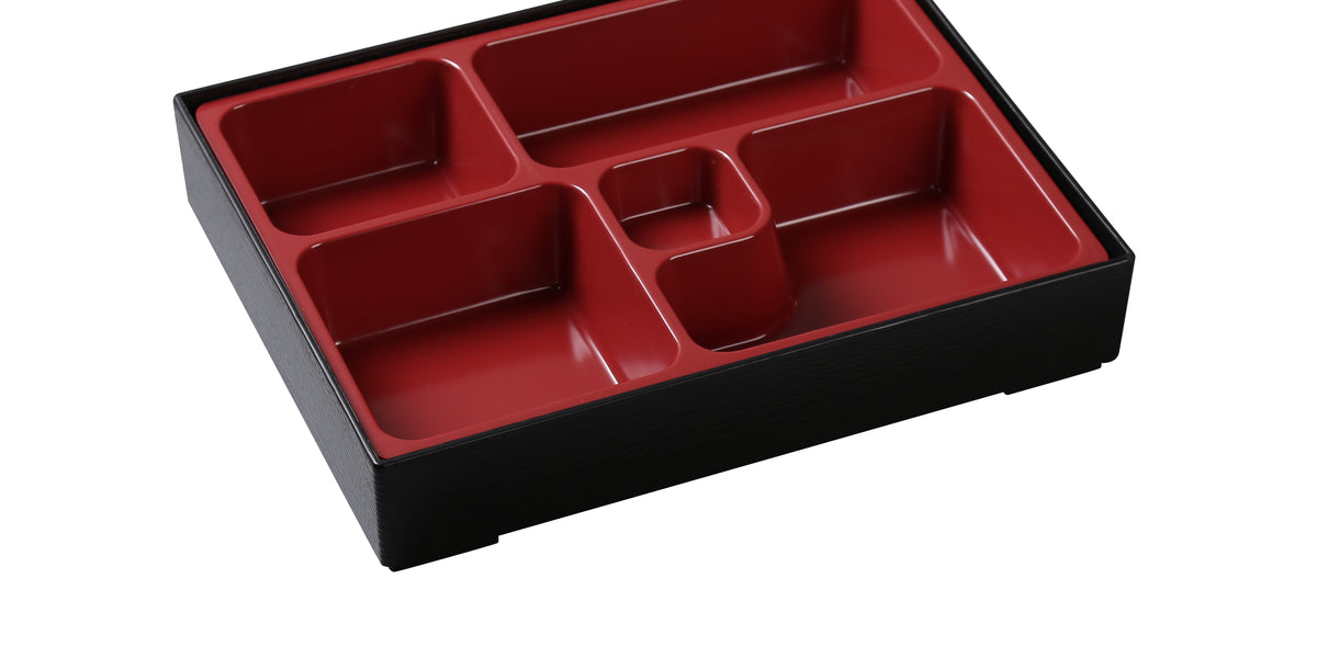 Yanco CR-610 Black & Red 5 SUSHI COMPARTMENT / BENTO BOX, Melamine, Ma —  Nishi Enterprise Inc