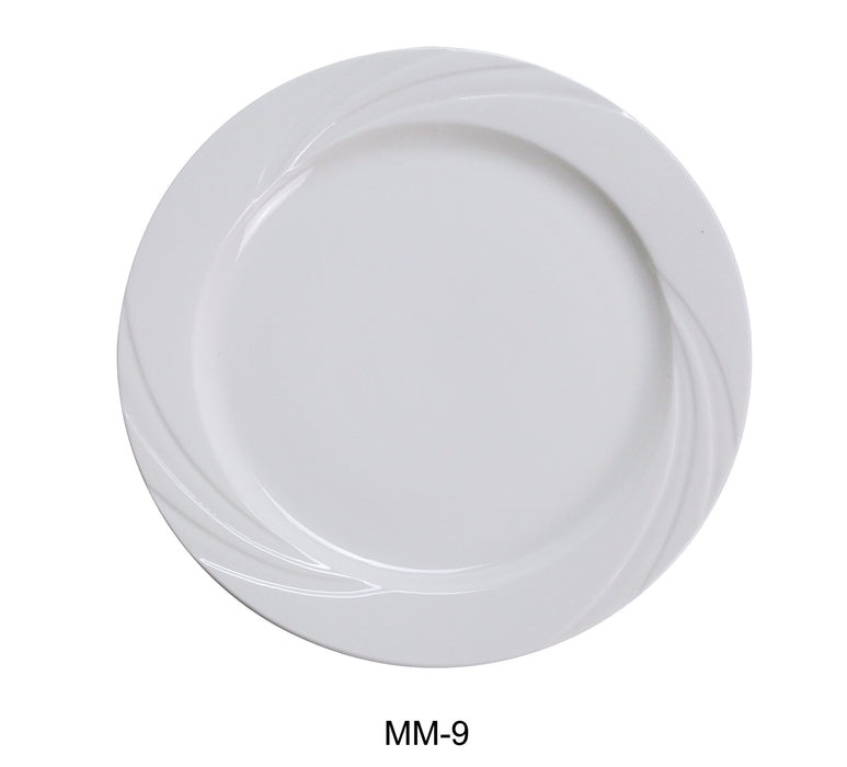 Yanco MM-9 Miami 9.75″ Dinner Plate, China, Bone White Color, Pack of 24