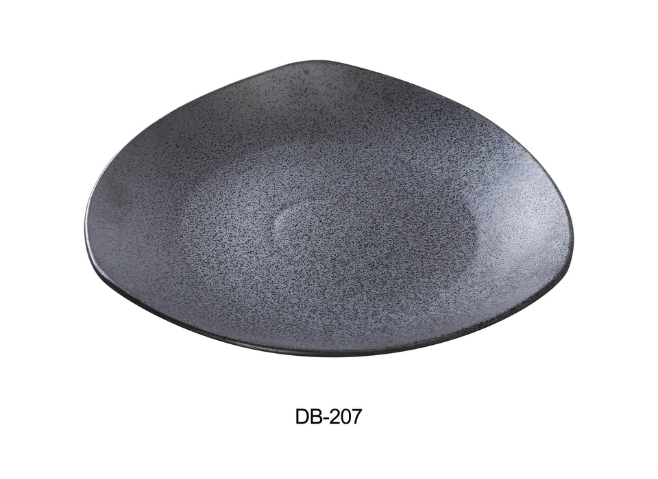 Yanco DB-207 Diamond Black 7" x 1" Triangle Plate, China, Matte Glaze, Black, Pack of 36