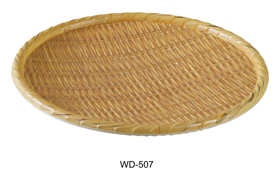 Yanco WD-507 Round Wooden Tray, 7″ Diameter, Melamine, Pack of 36