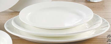 Yanco JS-214 Jersey 14" x 10 1/4" Round Platter, China, Pack of 12