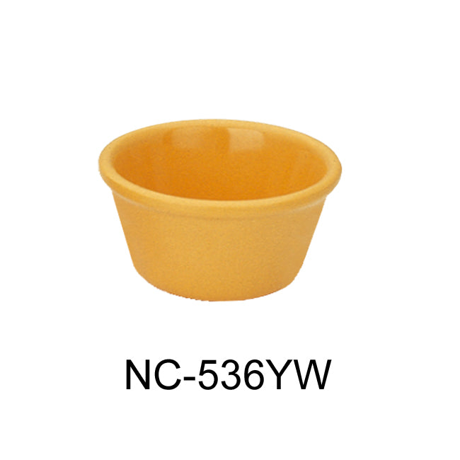 Yanco NC-536YW Smooth Ramekin, 2 oz Capacity, 1.25" Height, 2.75" Diameter, Melamine, Yellow Color, Pack of 72