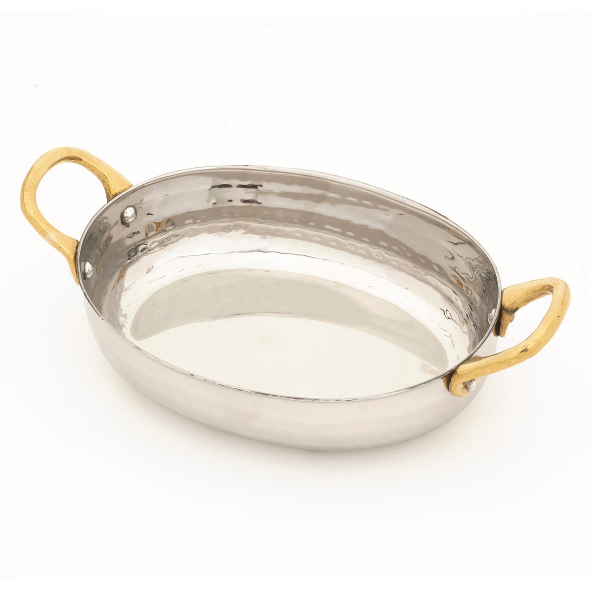 Choice 20 oz. Stainless Steel Oval Au Gratin Dish