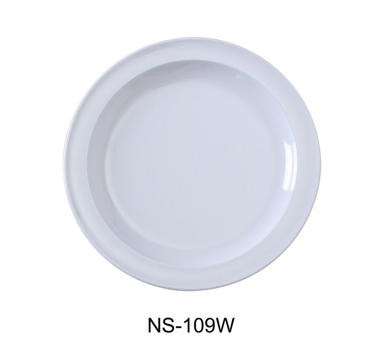 Yanco NS-109W Nessico Round Dinner Plate, 9" Diameter, Melamine, White Color, Pack of 24