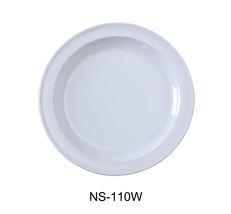 Yanco NS-110W Nessico Round Dinner Plate, 10.25" Diameter, Melamine, White Color, Pack of 24