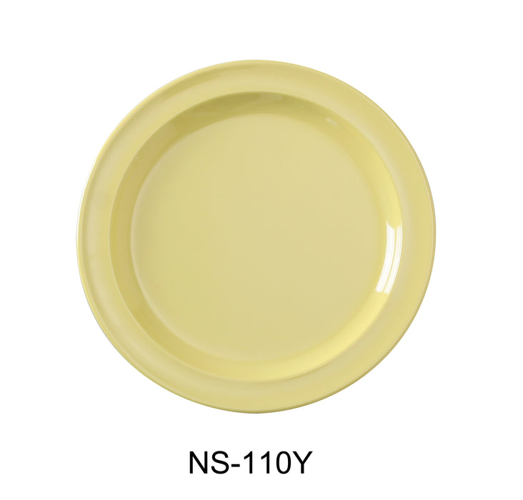 Yanco NS-110Y Nessico Round Dinner Plate, 10.25" Diameter, Melamine, Yellow Color, Pack of 24