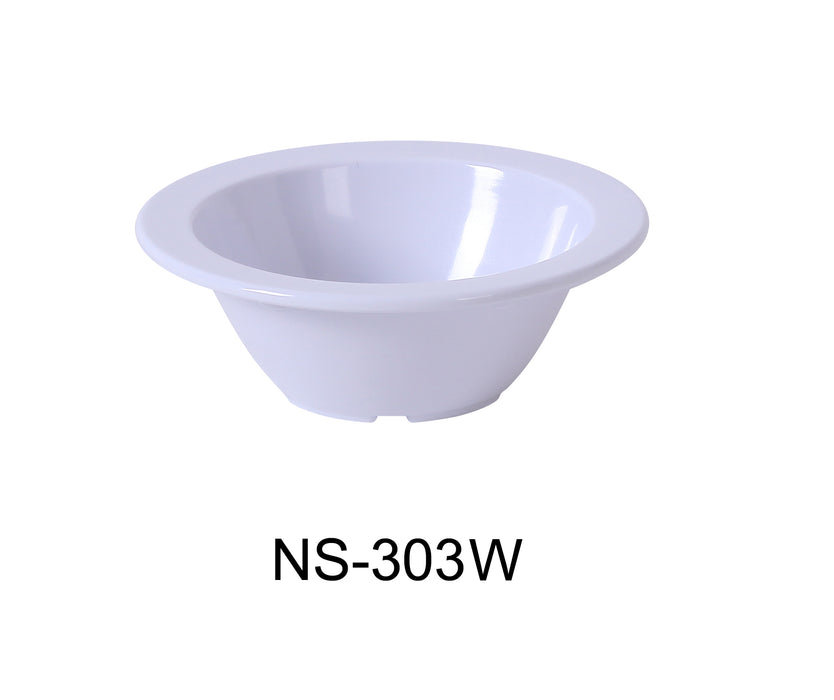 Yanco NS-303W Nessico Fruit Bowl, 4 oz, 1.25" Height, 4.75" Diameter, Melamine, White Color, Pack of 48