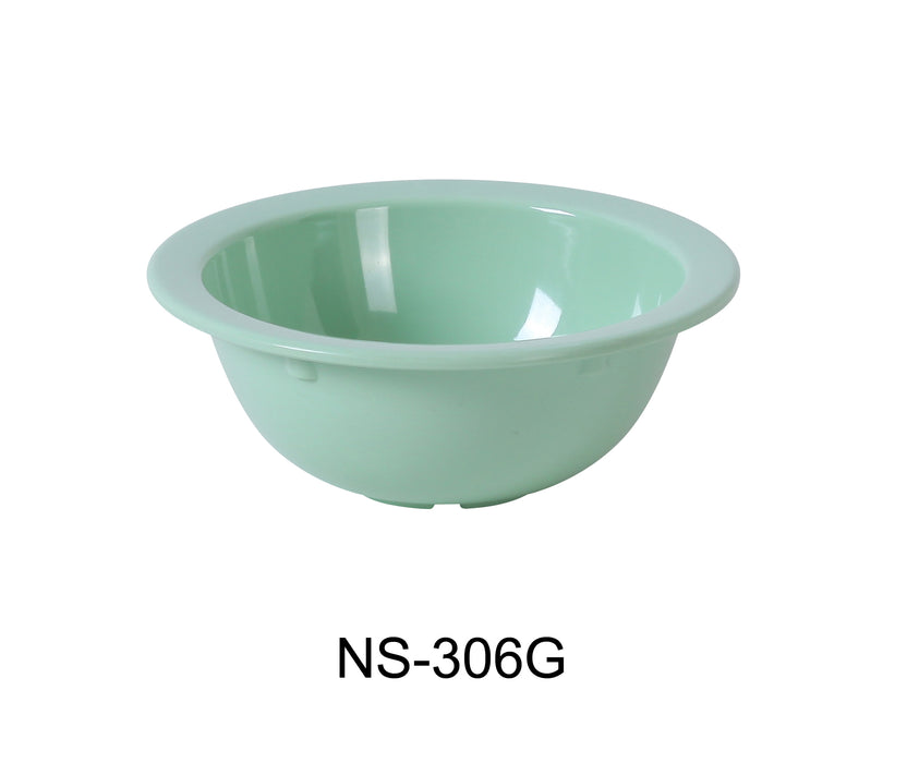 Yanco NS-306G Nessico Grapefruit Bowl, 13 oz Capacity, 2.5" Height, 5.75" Diameter, Melamine, Green Color, Pack of 48