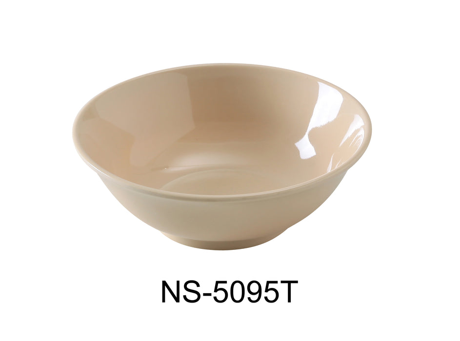 Yanco NS-5095T Nessico Rimless Bowl, 87 oz Capacity, 3.75" Height, 11" Diameter, Melamine, Tan Color, Pack of 12