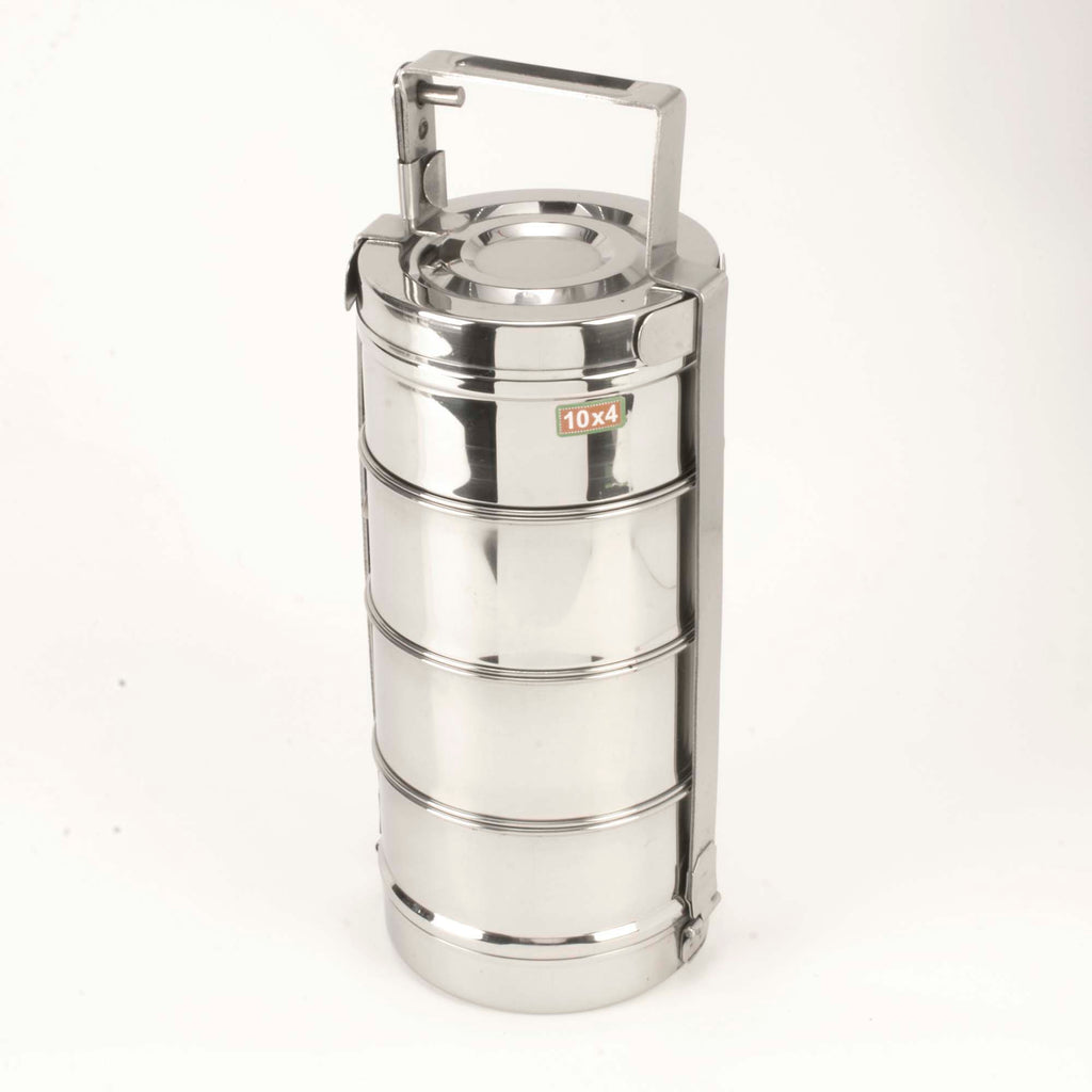 Stainless Steel Tiffin Box Round Shape Lunch Box with Plate