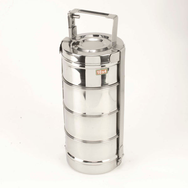 Stainless Steel Tiffin Lunch Box 4 Tier, 20 Oz. Bowl — Nishi Enterprise Inc