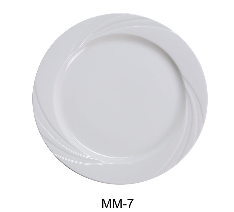 Yanco MM-7 Miami 7.25″ Round Plate, China, Bone White, Pack of 36