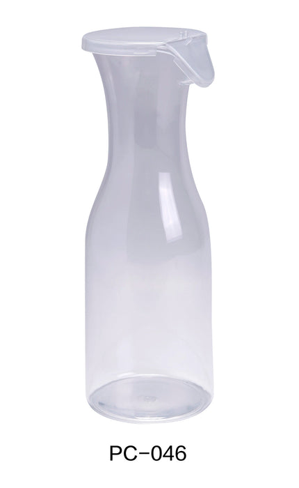 Yanco PC-046 Plastic 46 OZ WINE/JUICE DECANTER WITH LID, 3.75″ Diameter, 11″ Height, Plastic, Clear Color, Pack of 12