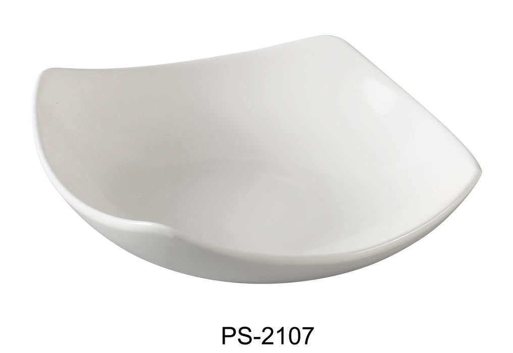 Yanco PS-2107 Piscataway 7 1/2" Square Bowl, 14 Oz, China, White, Pack of 24